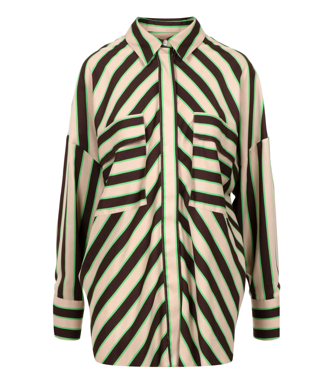 MSGM | Beige and Green Shirt