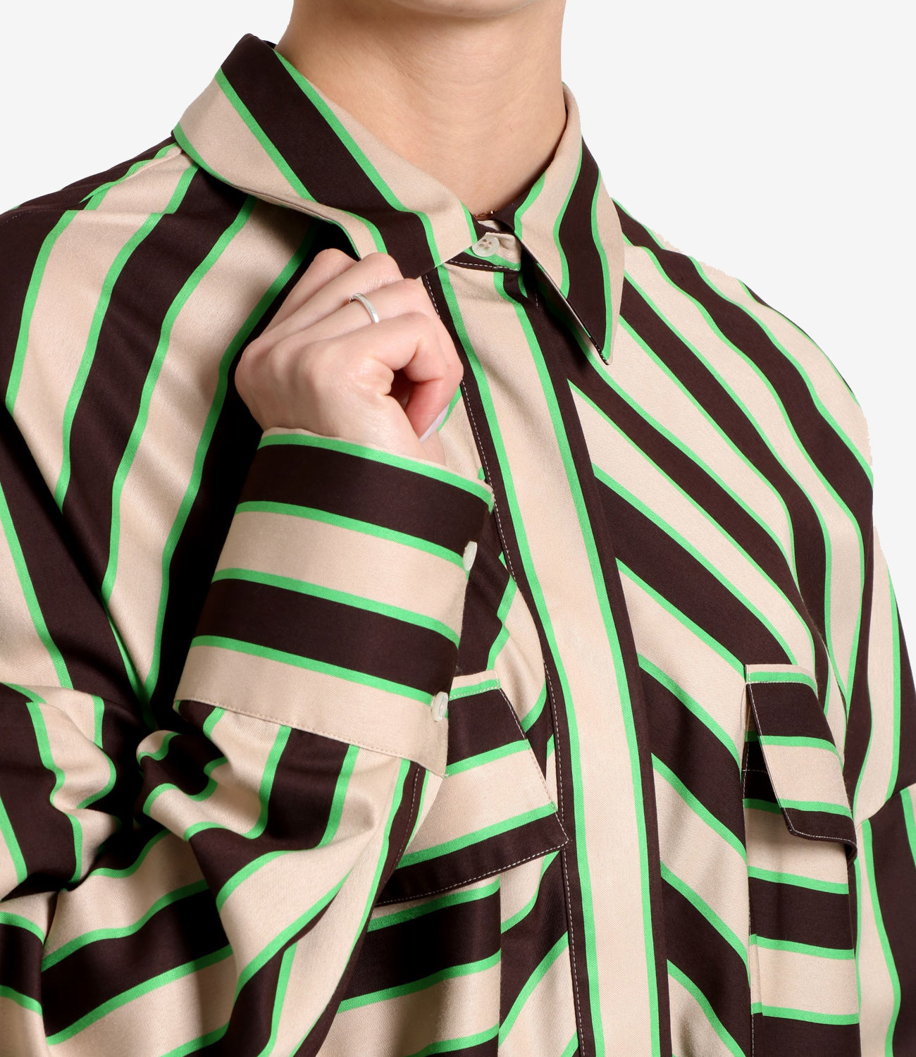 MSGM | Camicia Beige e Verde