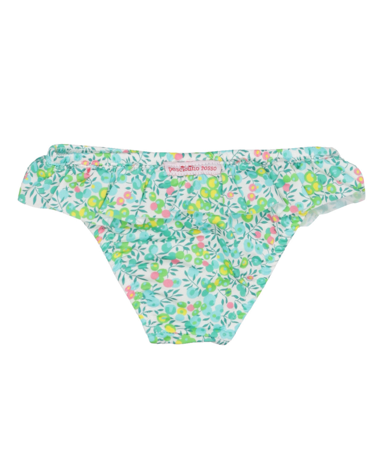Red Fish Beachwear | White and Green Swimsuit Briefs