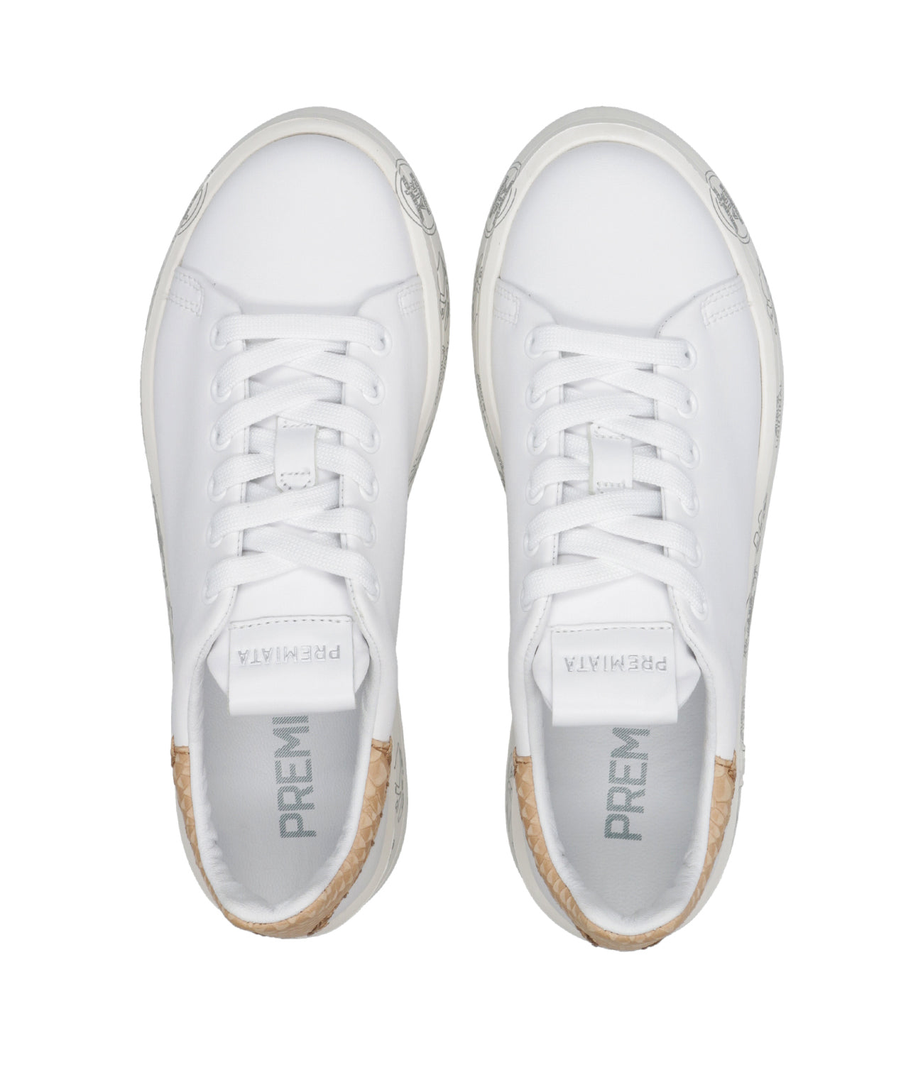 Premiata | Belle 5716 White and Beige Sneakers