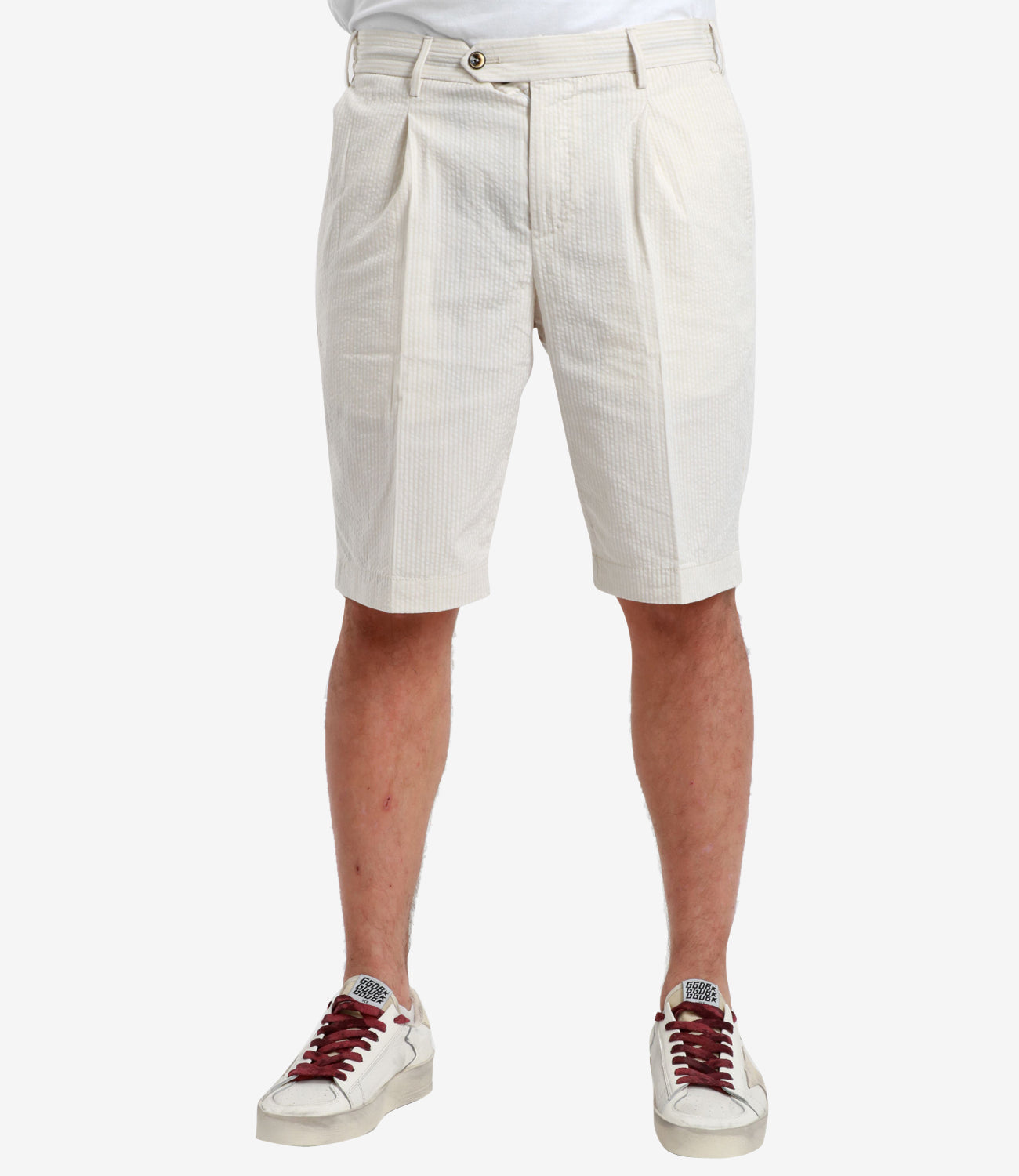 PT Torino | Beige and Cream Bermuda Shorts