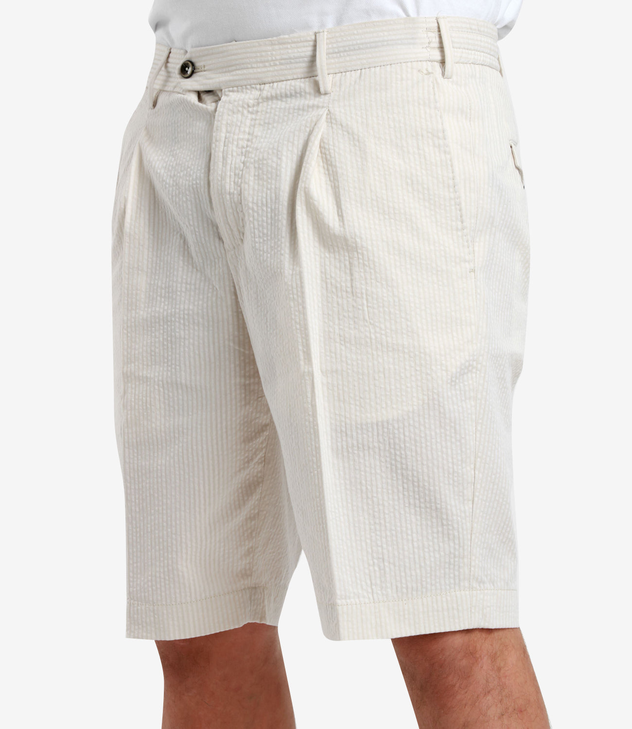 PT Torino | Beige and Cream Bermuda Shorts