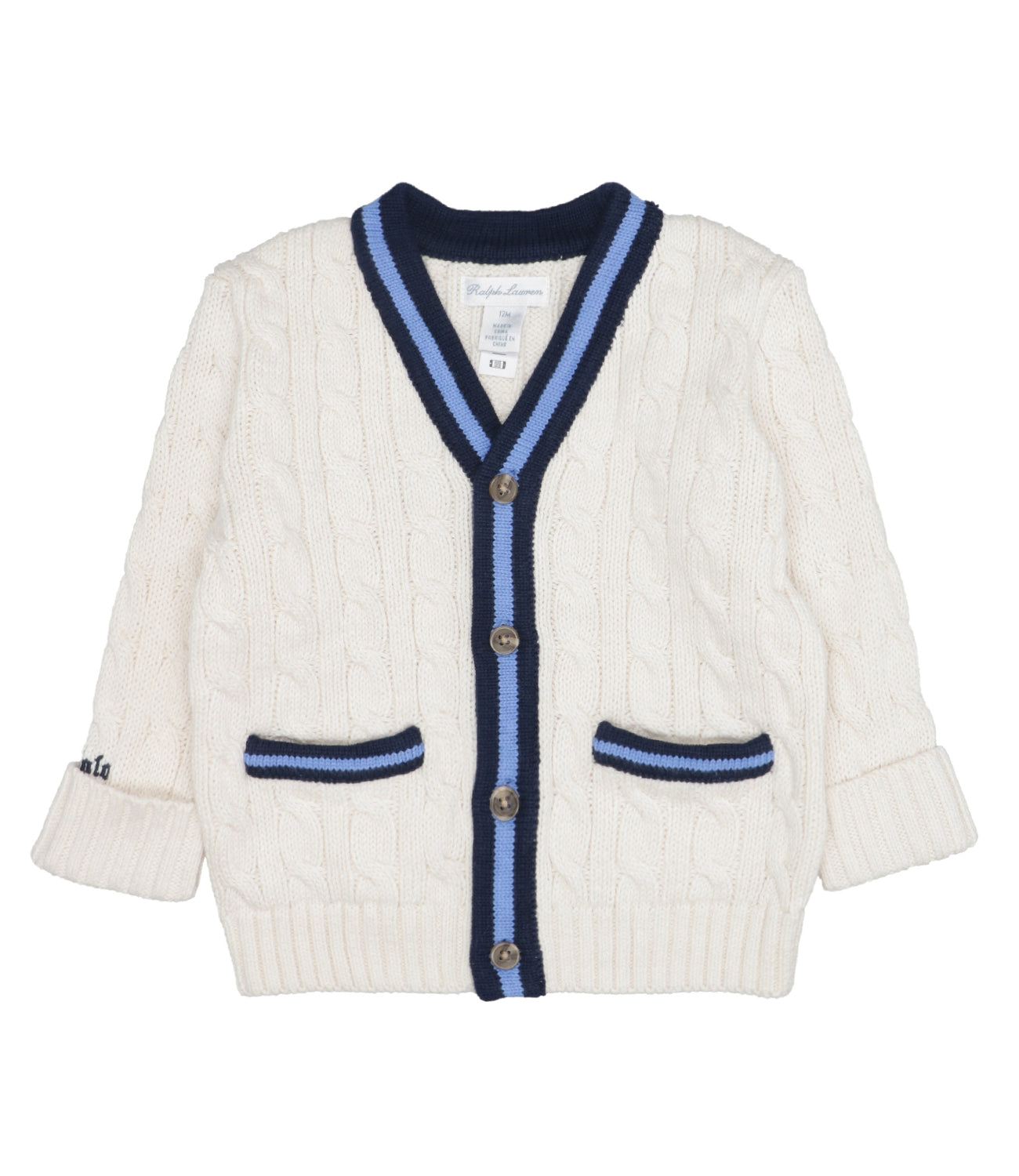 Ralph Lauren Childrenswear | Cream and Blue Cardigan