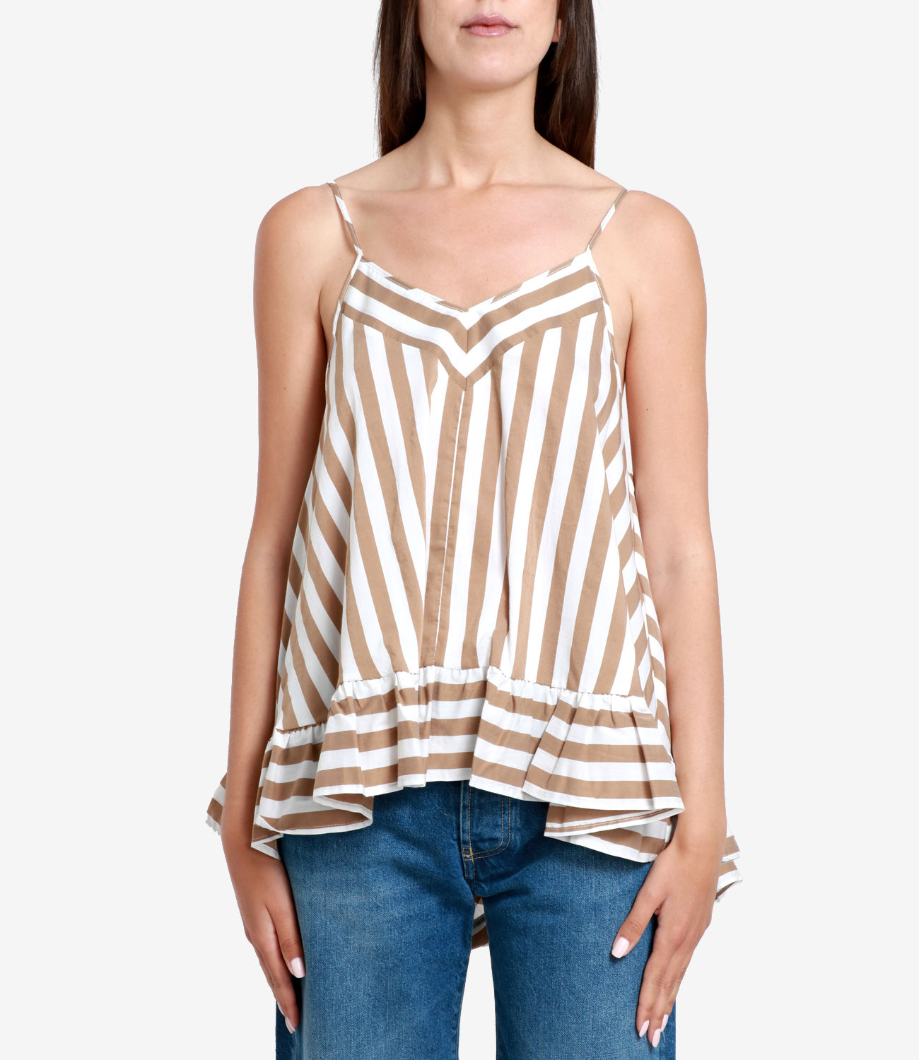 Semicouture | Veronica Top White and Brown
