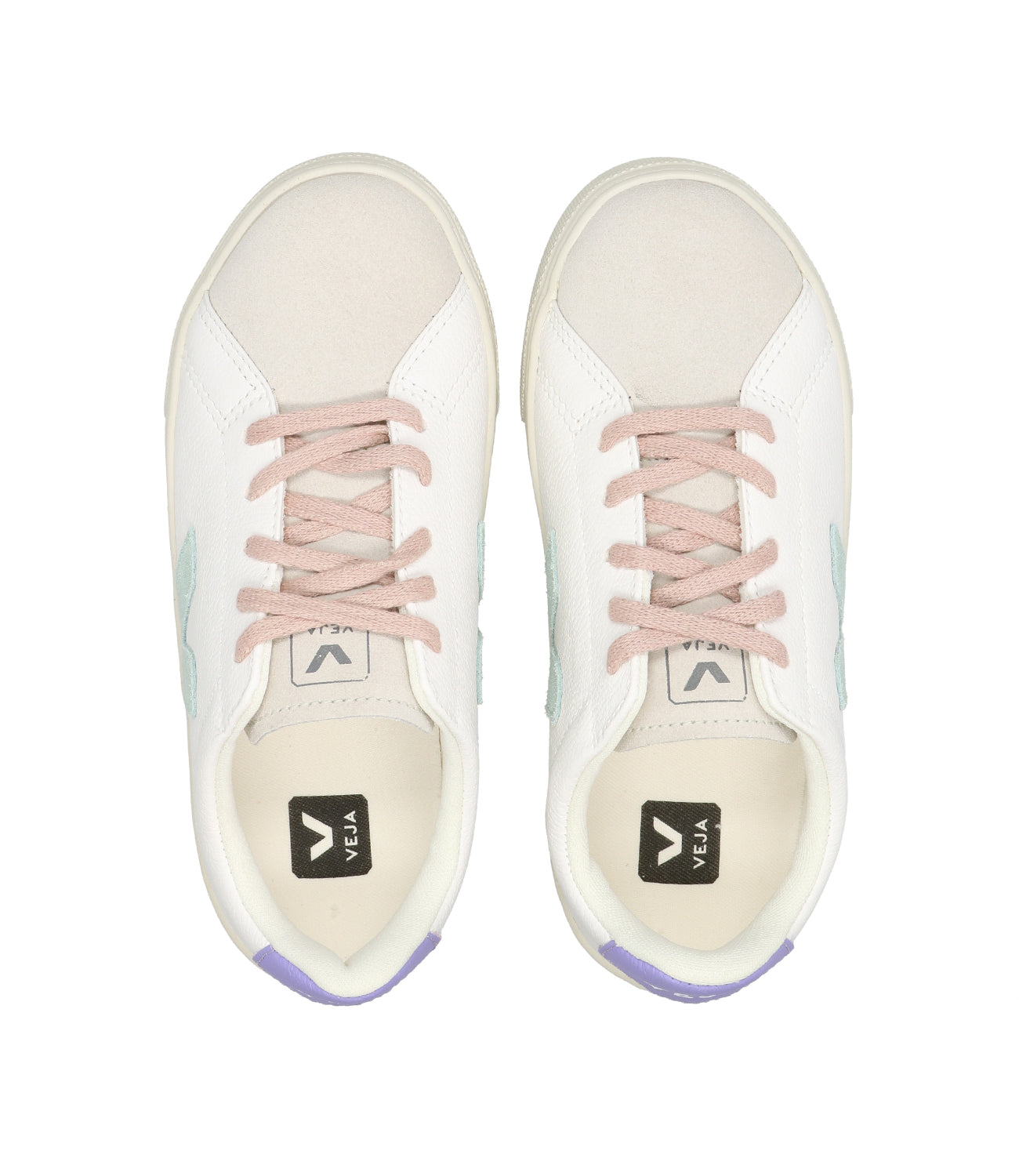 Veja Kids | Esplar Laces Sneakers White, Green and Lavender