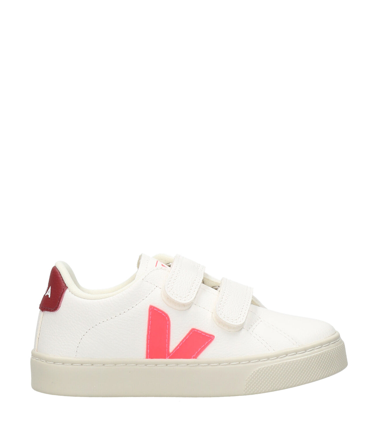 Veja Kids | Chromefree Sneakers White, Fluorescent Pink and Bordeaux