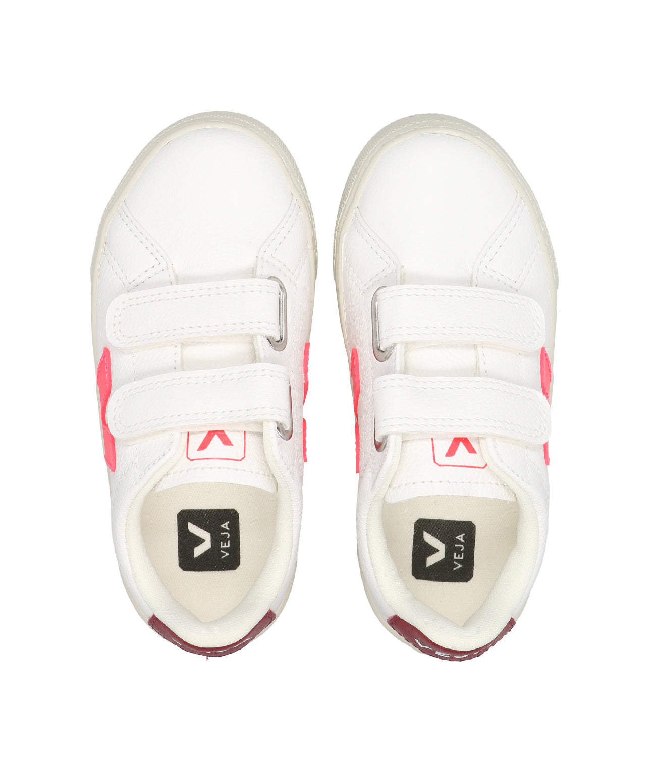 Veja Kids | Sneakers Chromefree Bianco, Rosa Fluo e Bordeaux