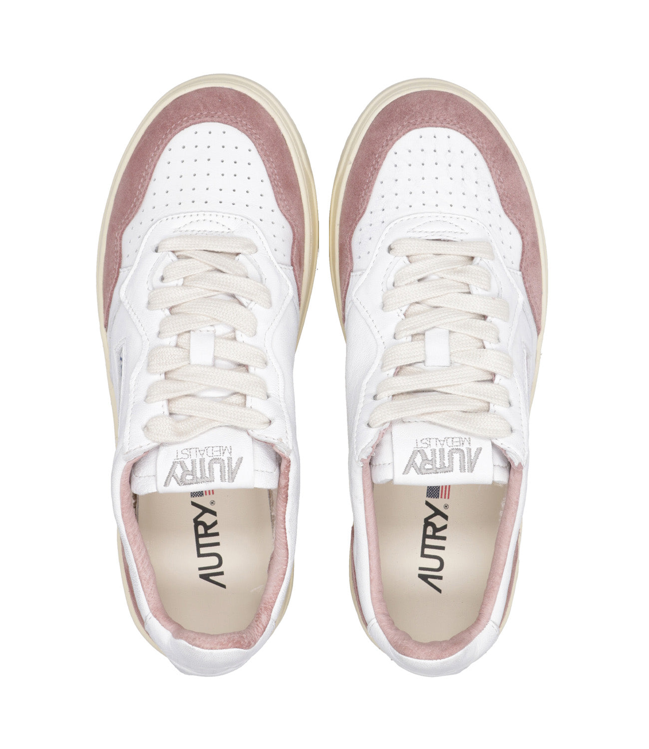 Autry | Sneakers Medalist Low Bianco e Rosa