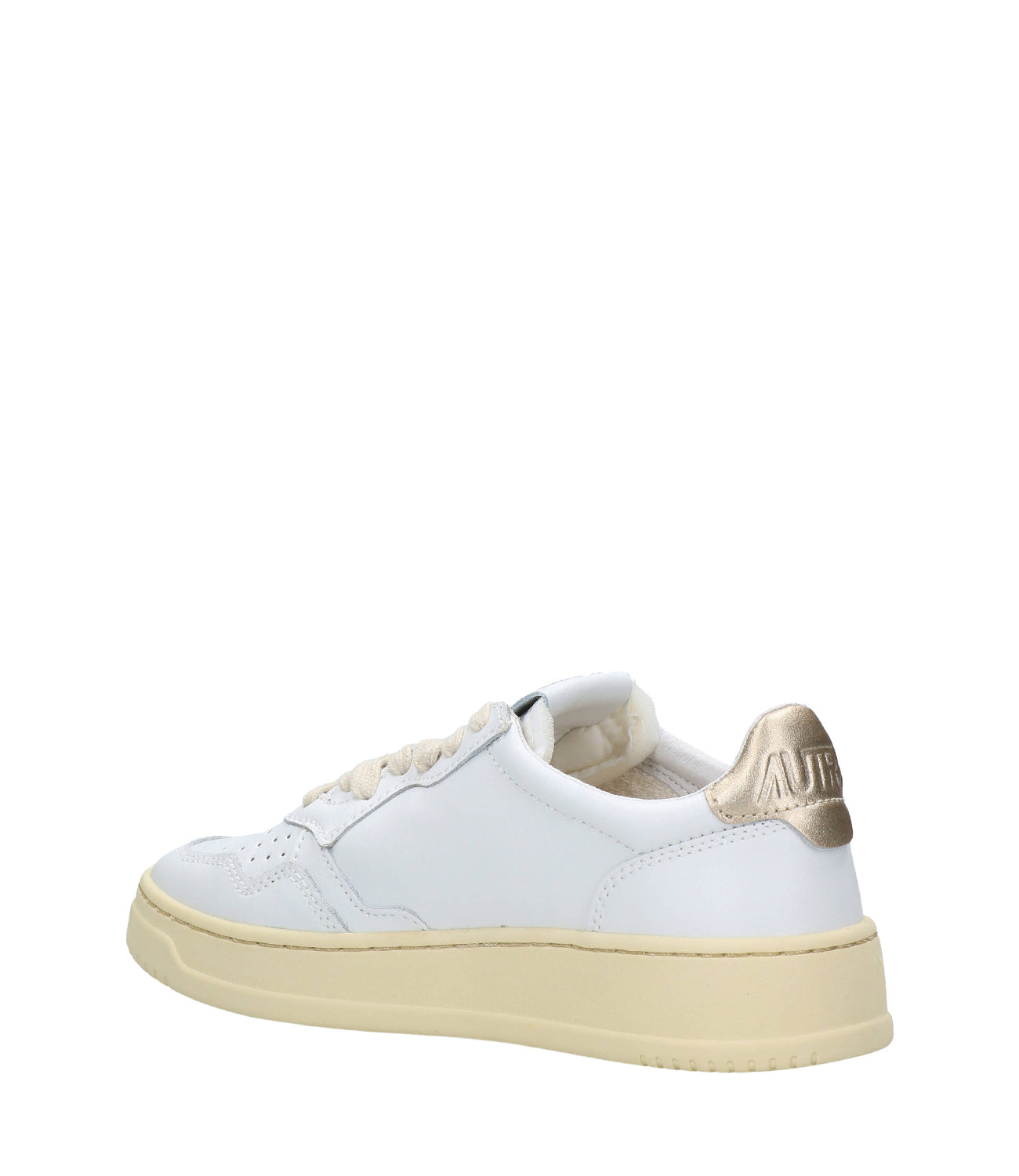 Autry | Medalist Low White and Gold Sneakers