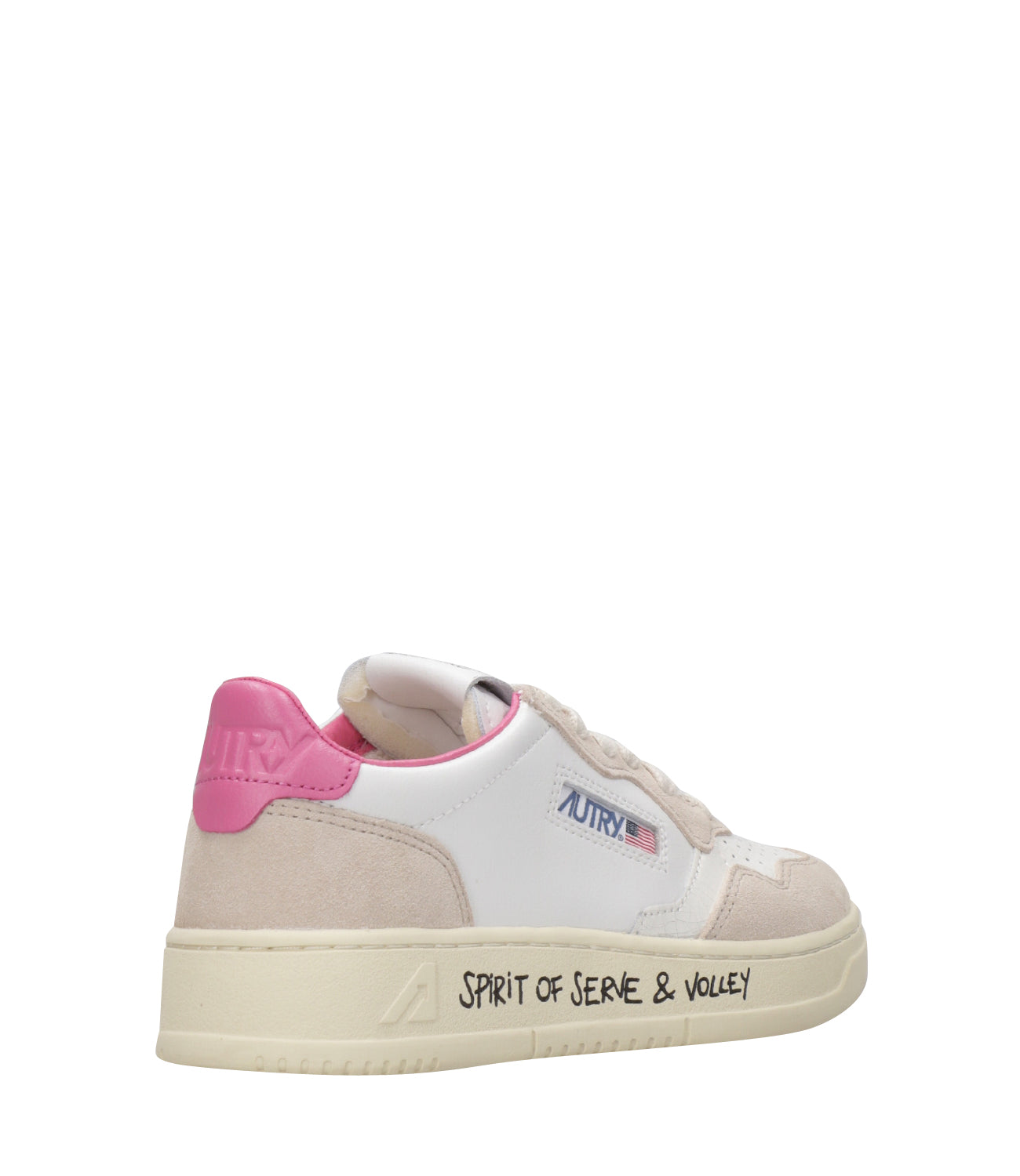 Autry | Medalist Low White and Fuxia Sneakers