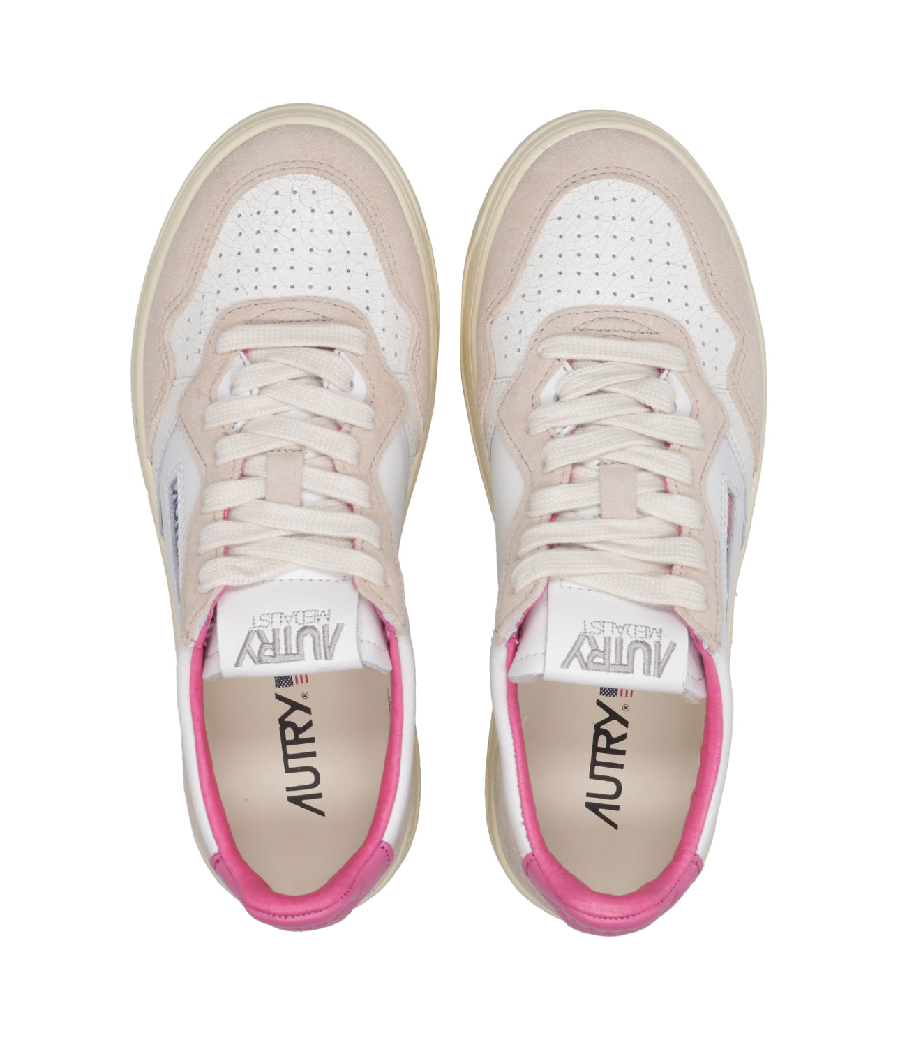 Autry | Sneakers Medalist Low Bianco e Fuxia