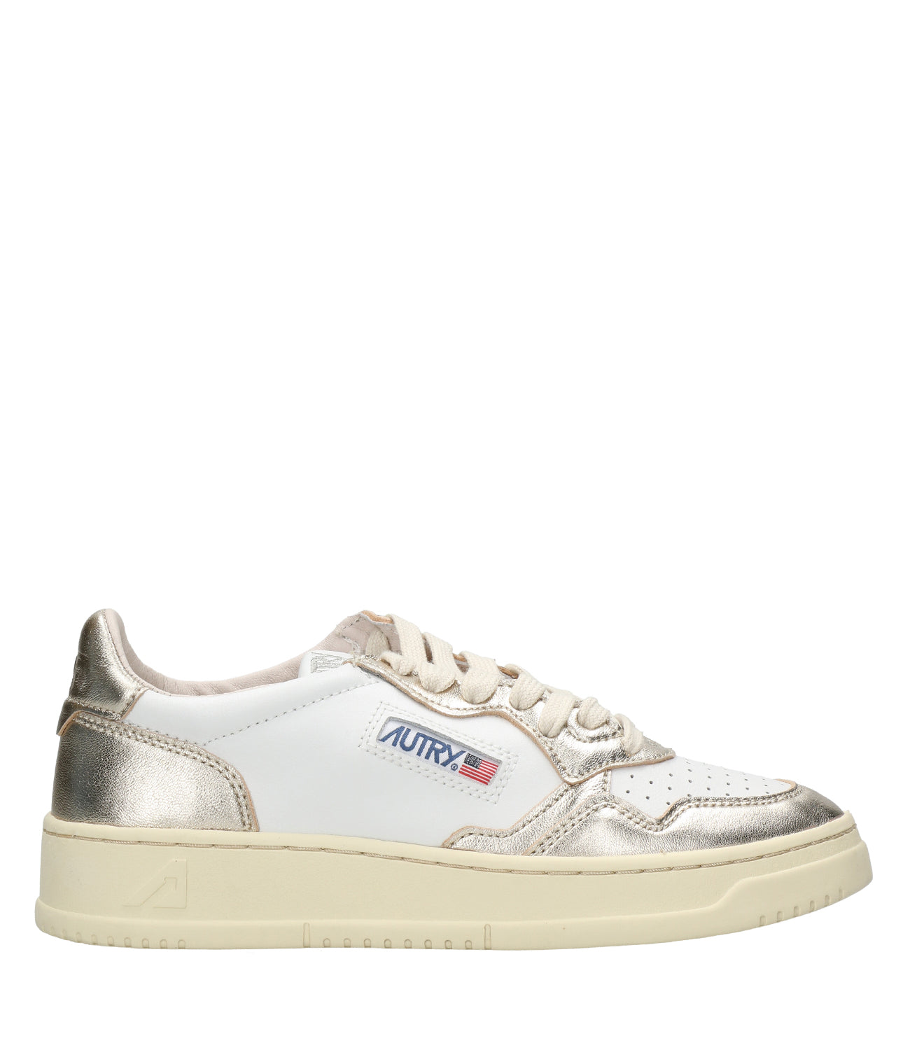 Autry | Medalist Low White and Platinum Sneakers