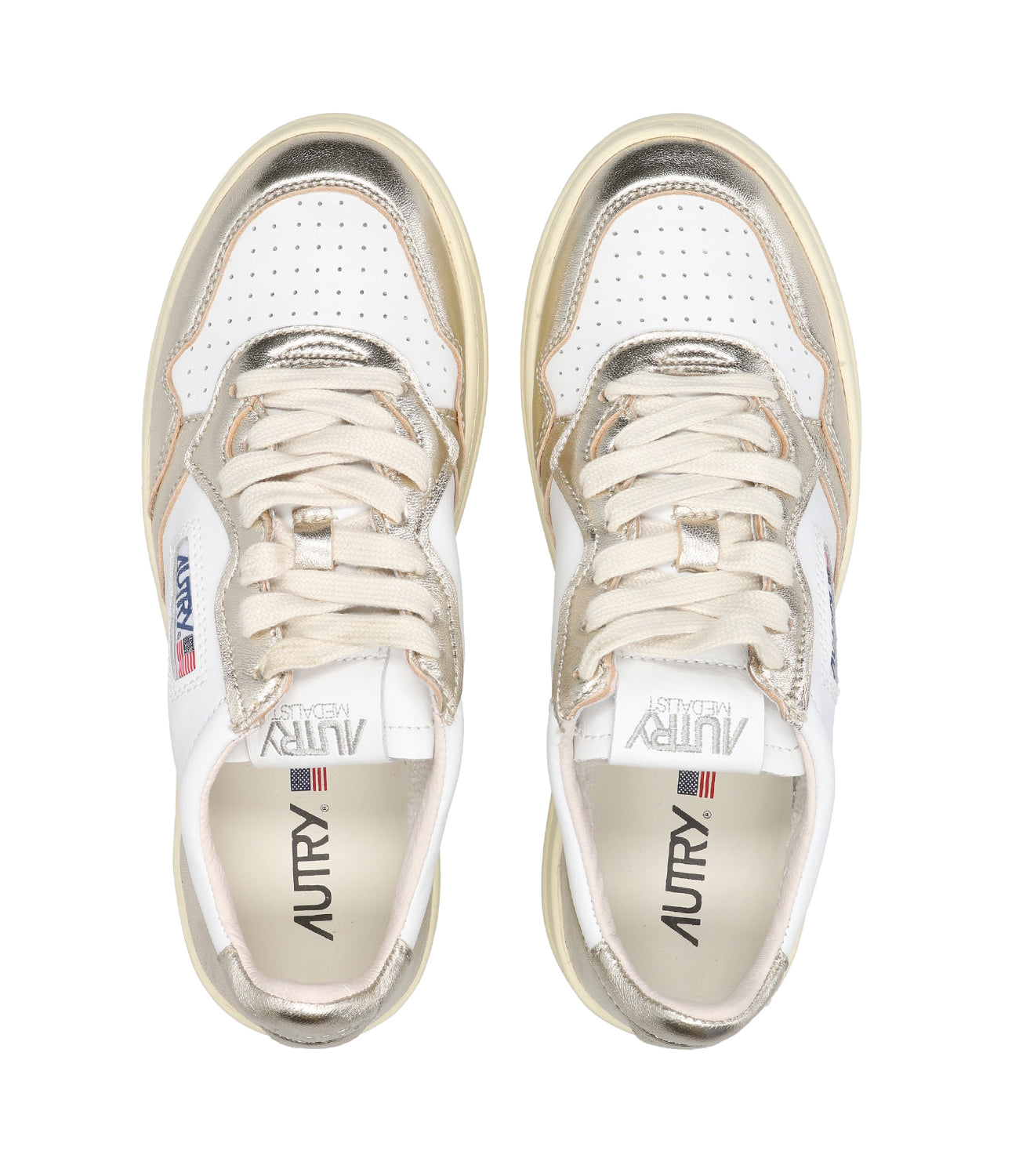 Autry | Sneakers Medalist Low Bianca e Platino