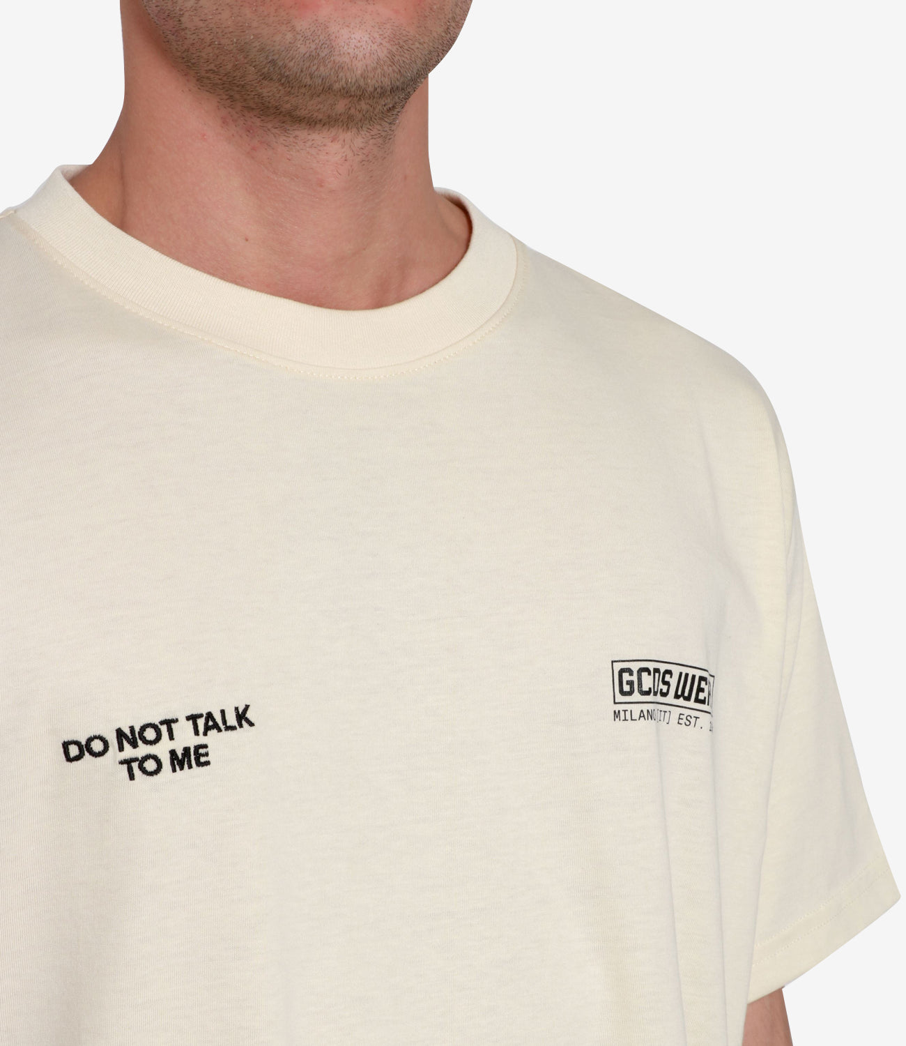 GCDS | T-Shirt Do Not Talk To Me White
