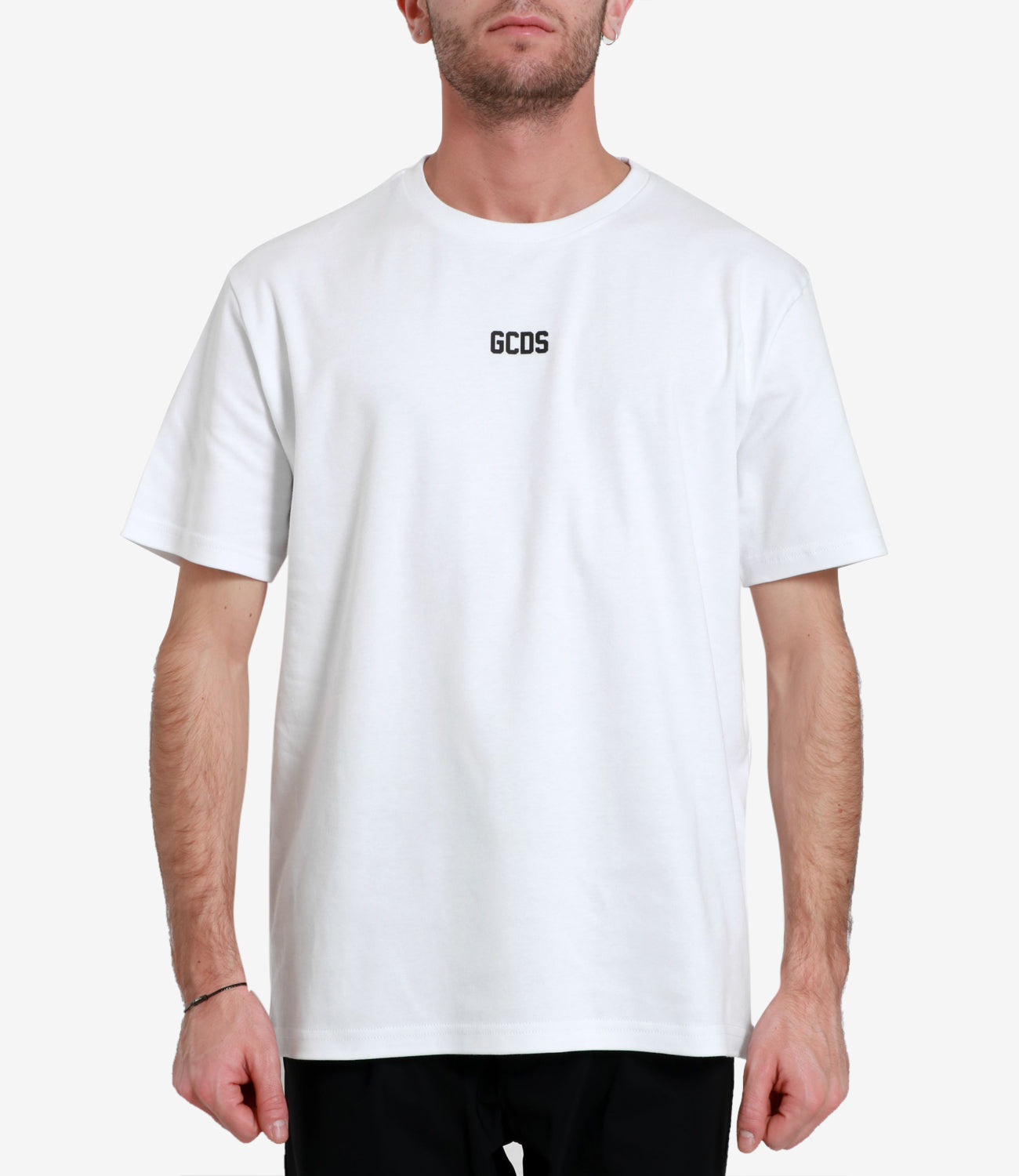 GCDS | T-Shirt Basic Logo Regular Bianca