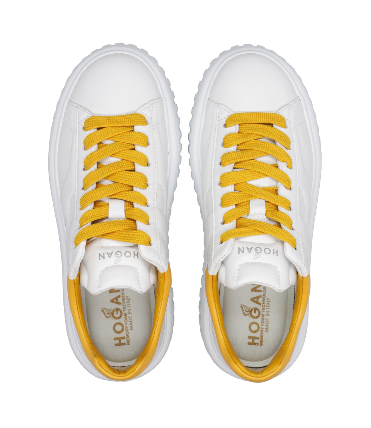 Hogan | Sneakers H-Stripes Allacciato Bianco e Giallo