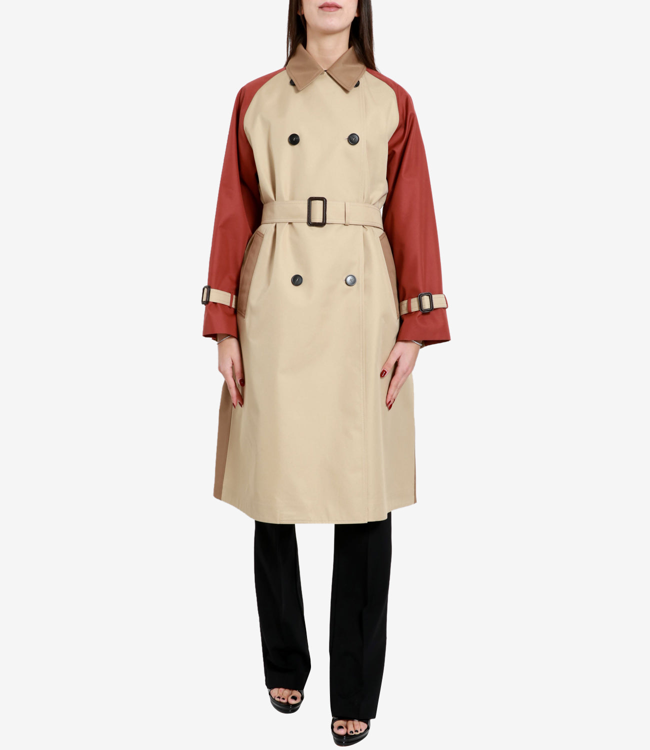 Max Mara Weekend | Beige and Bordeaux Trench Coat
