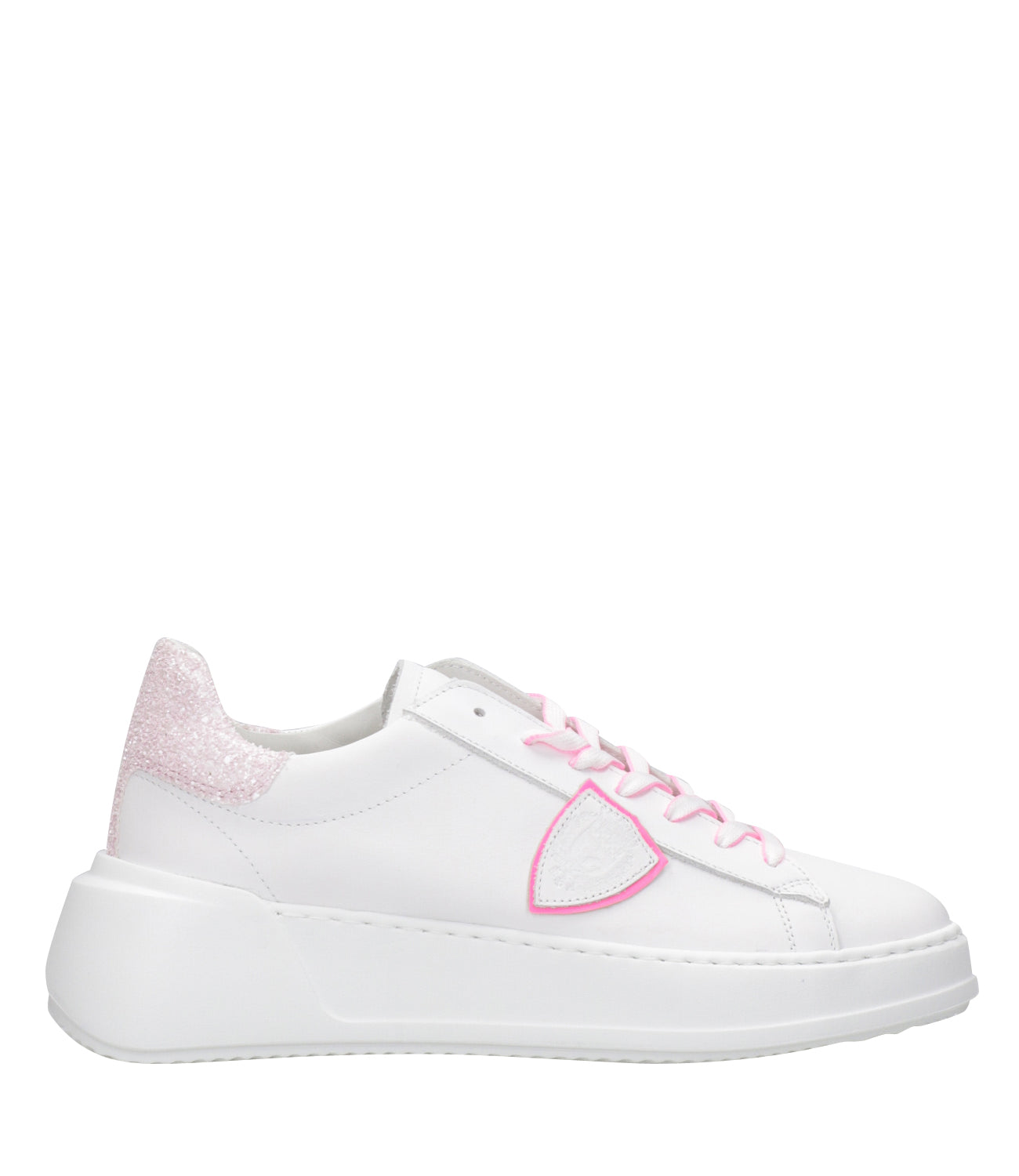 Philippe Model | Sneakers Tres Temple Low White and Fuxia