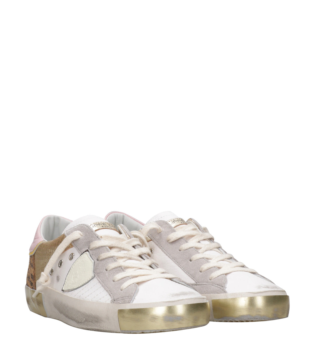 Philippe Model | Sneakers Prsx Low Woman White, Beige and Pink