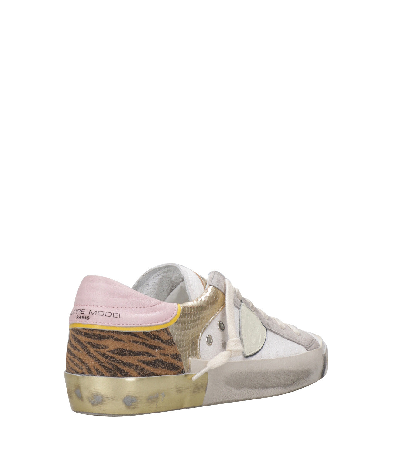 Philippe Model | Sneakers Prsx Low Woman White, Beige and Pink