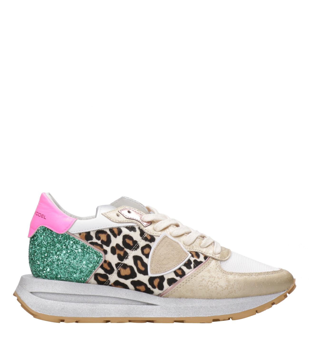 Philippe Model | White and Fuxia Sneakers