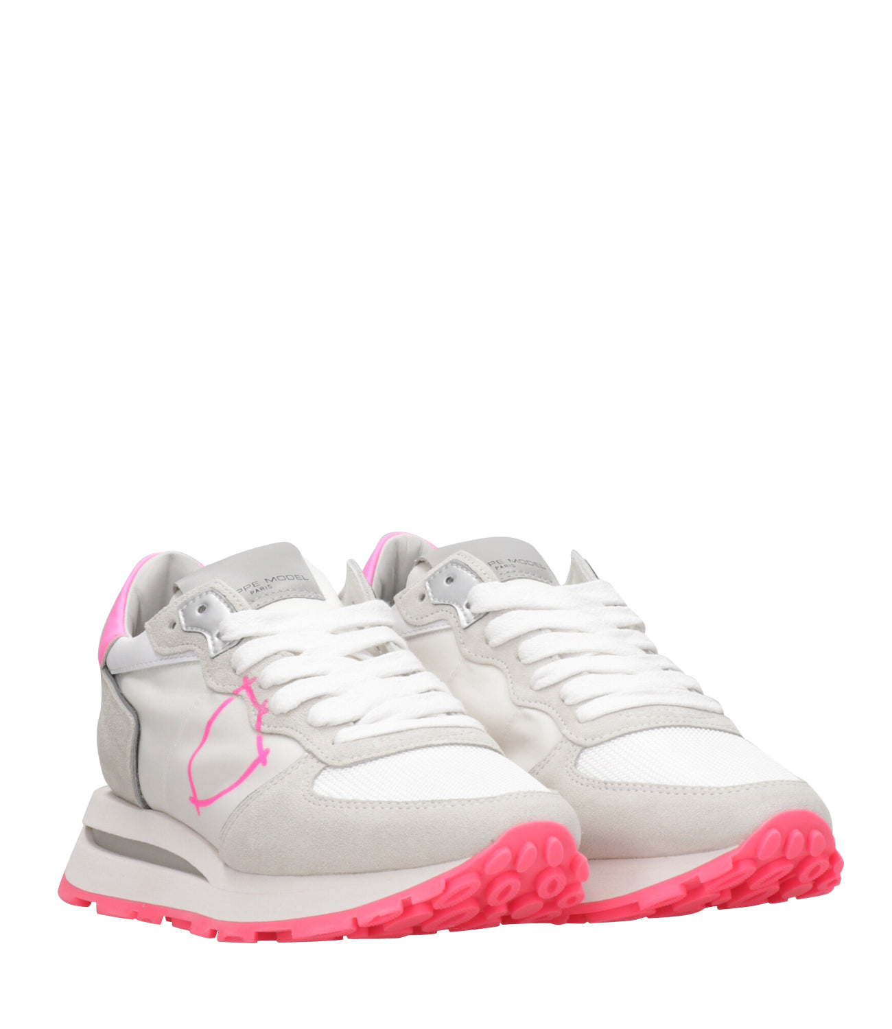 Philippe Model | Sneakers Tropez Haute Low White and Fuxia