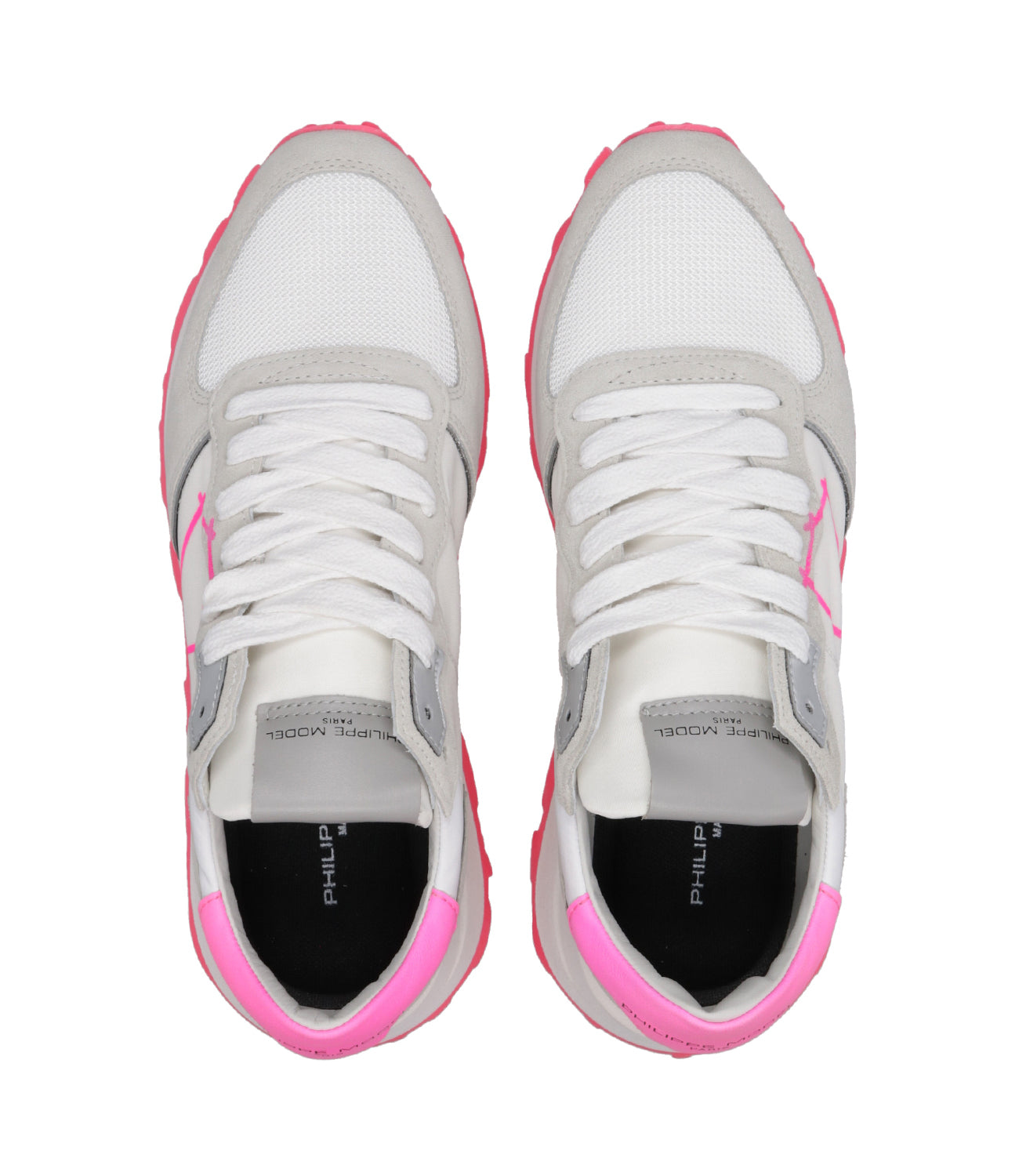 Philippe Model | Sneakers Tropez Haute Low Bianco e Fuxia