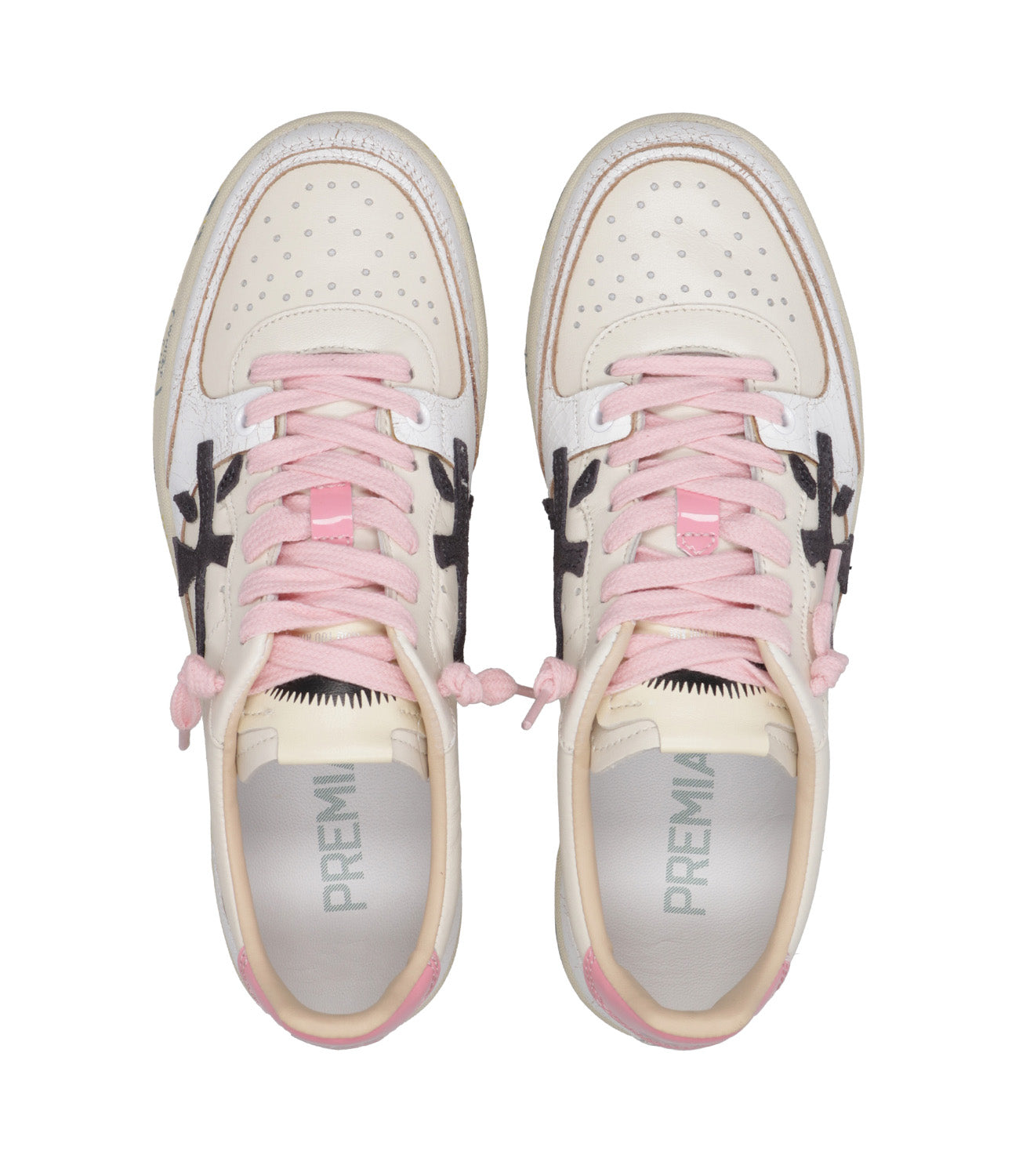 Premiata | Bskt Clayd Beige and Pink Sneakers