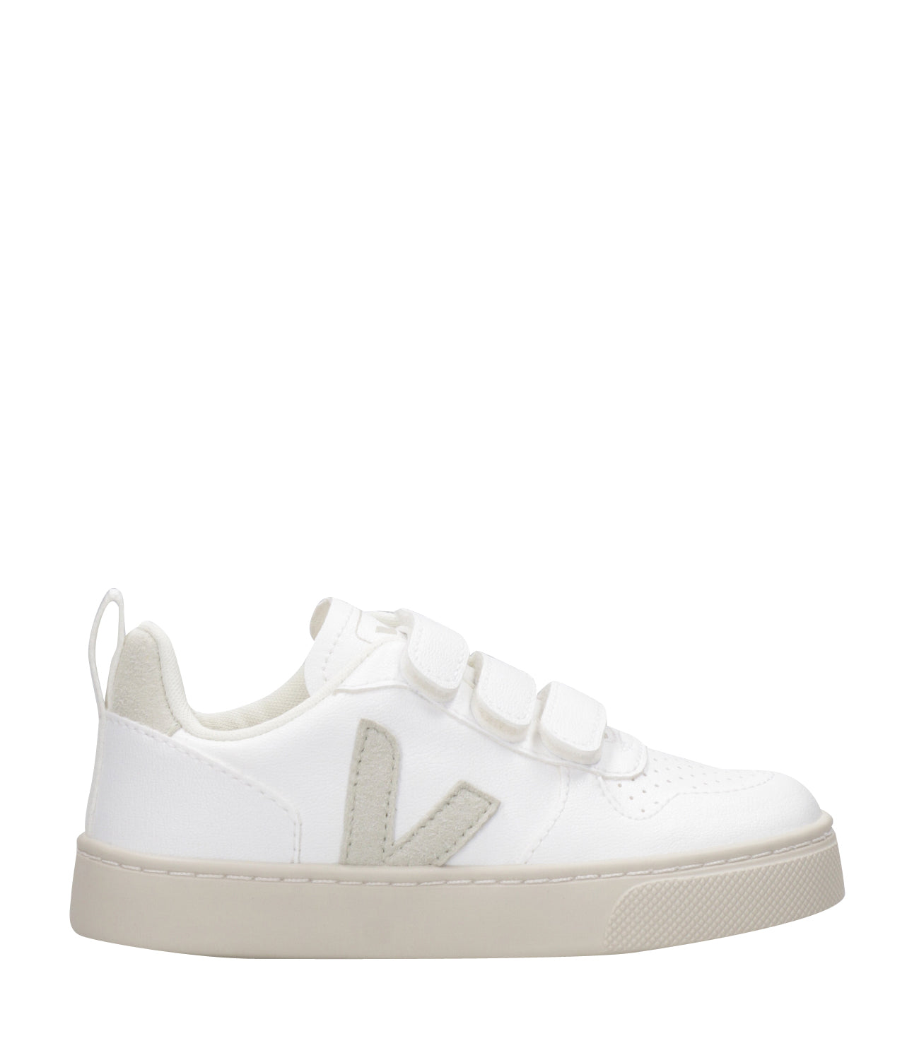 Veja Kids | Sneakers V-10 Velcro Bianco e Avorio