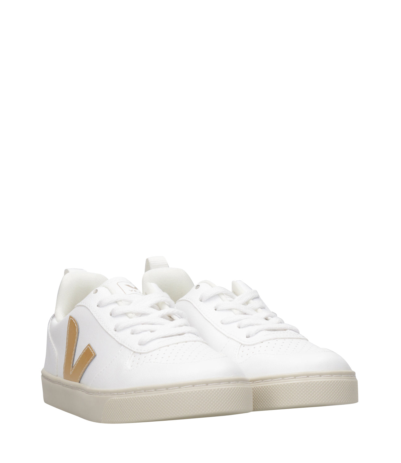Veja Kids | Sneakers V-10 Velcro White, Gold and Silver
