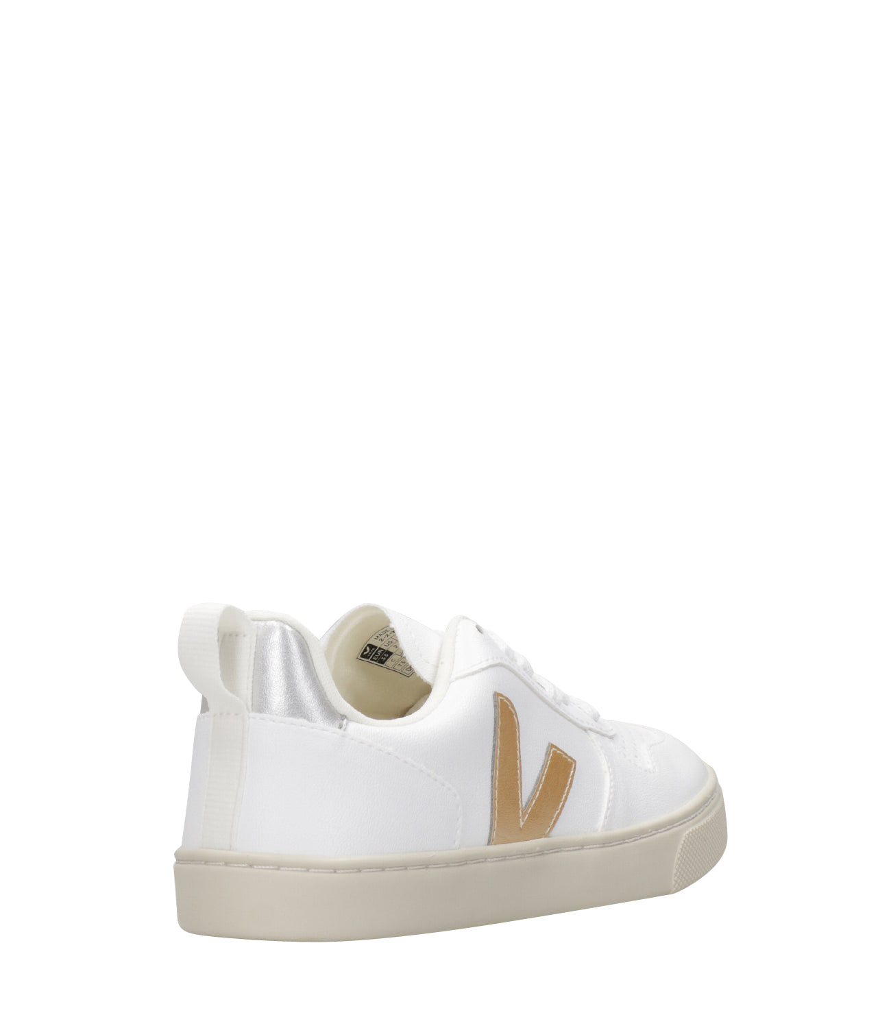 Veja Kids | Sneakers V-10 Velcro White, Gold and Silver