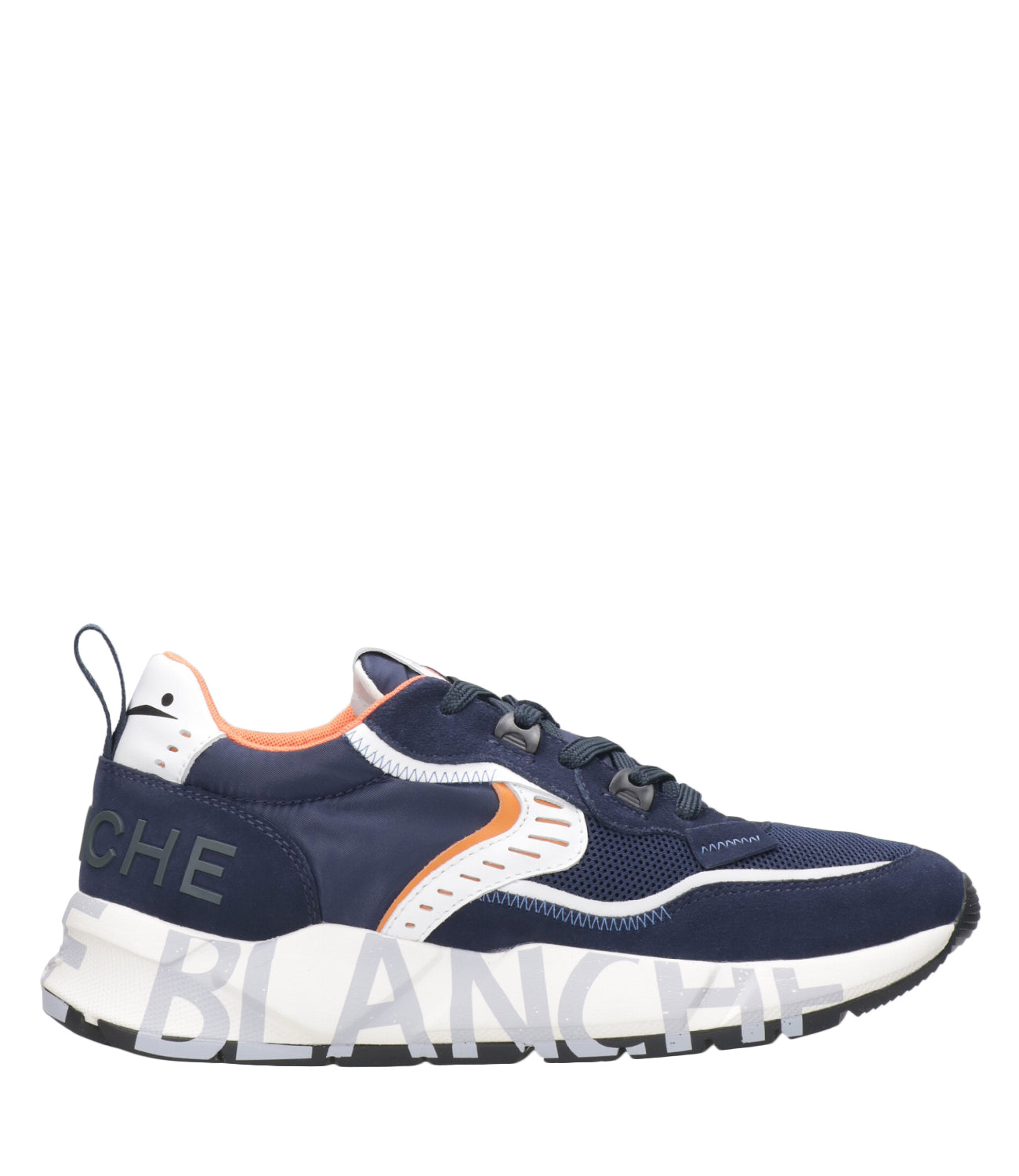Voile Blanche | Sneakers Club01 Blu Navy e Arancione